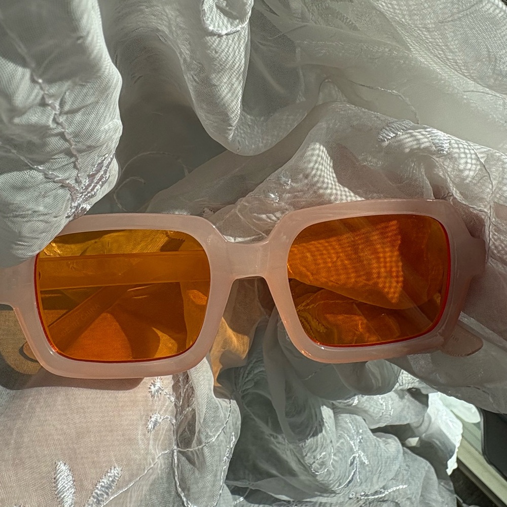 Y2K UO Pink Sunglasses with Orange Lenses